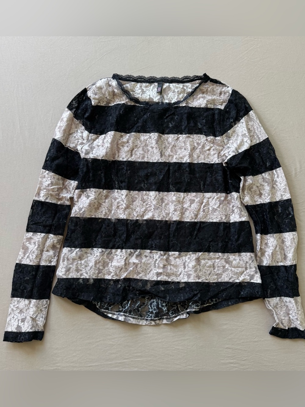 Grunge Y2K Victoria’s Secret sheer striped lace top